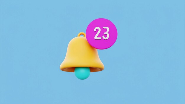 3d minimal turnon notification concept New update reminder New notification alert A bell icon