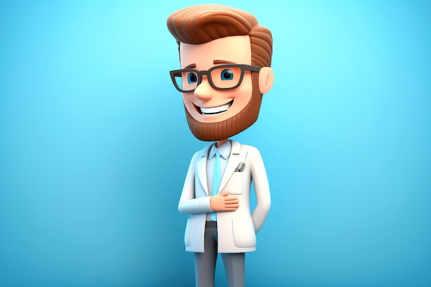 3d minimale scène mockup dokter personage Generatieve AI