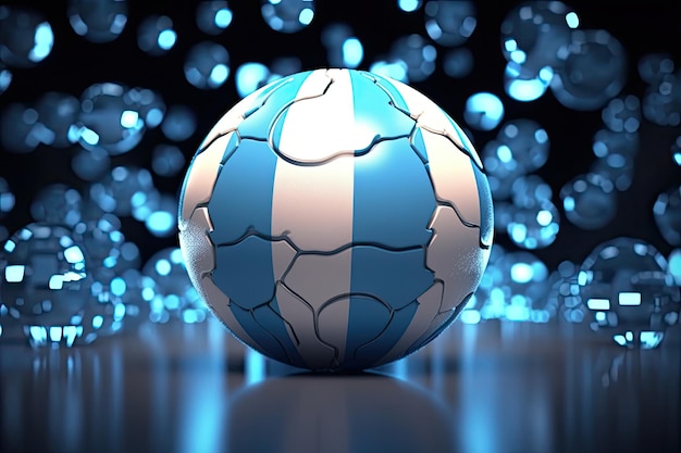 3d minimalist Argentina flag bokeh background Generative AI