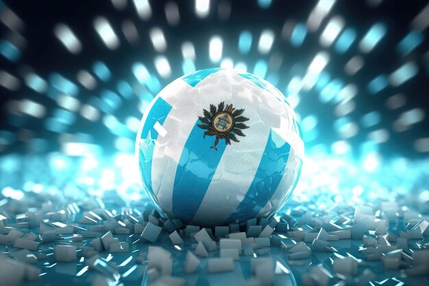 3d minimalist Argentina flag bokeh background Generative AI