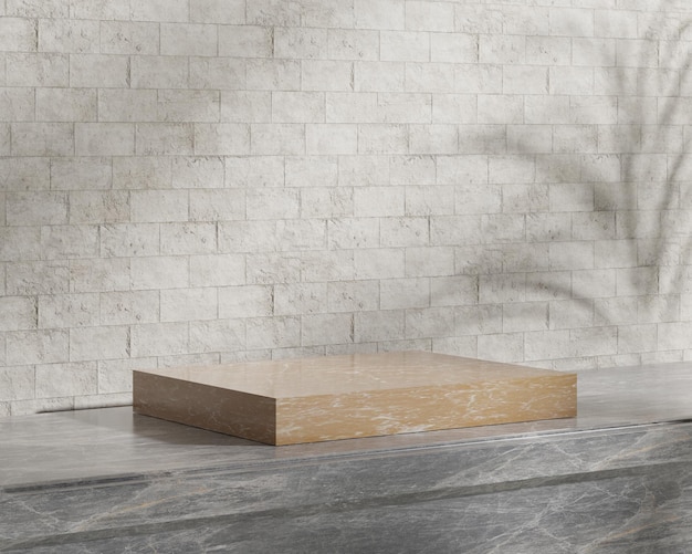 3D minimalist cube marble podium for product display