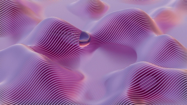 레트로 웨이브를 특징으로하는 3D 미니멀리즘 디자인은 현대적인 미학과 향수적인 요소를 융합합니다.