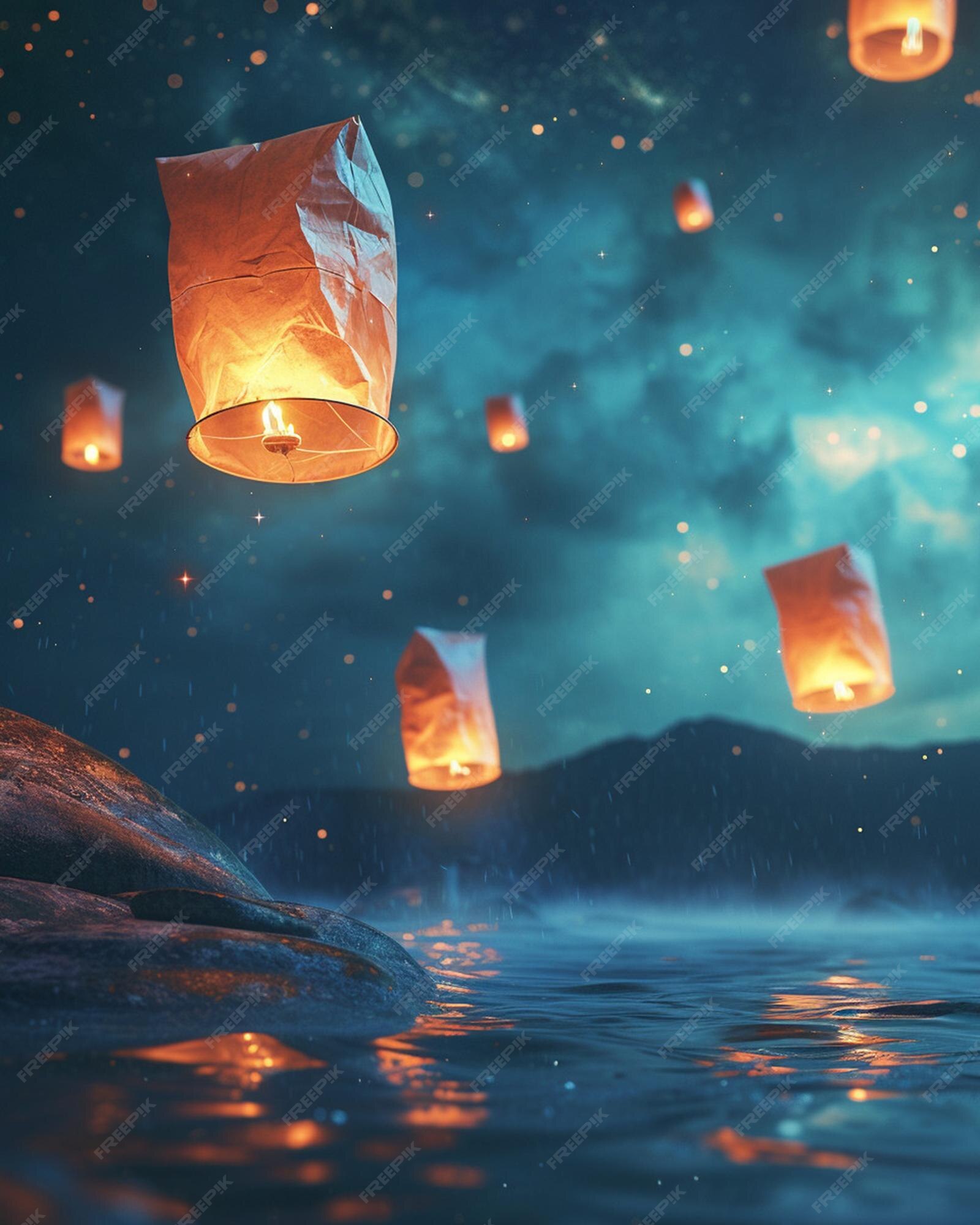 4th of july sky lanterns