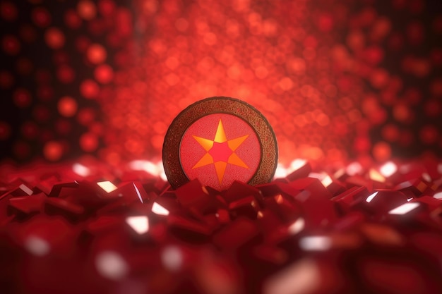 3d minimalist Morocco flag bokeh background Generative AI