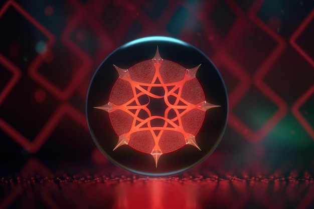 3d minimalist Morocco flag bokeh background Generative AI