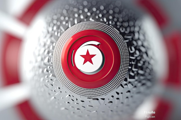 Photo 3d minimalist tunisian flag bokeh background generative ai