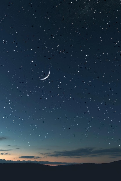 3D ミニマリストの夜空は星で満ちている