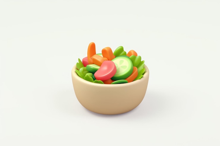 Photo 3d mixed vegetables on white background