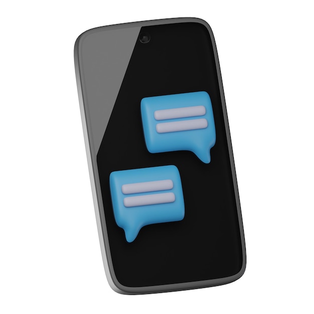 Photo 3d mobile chat illustration