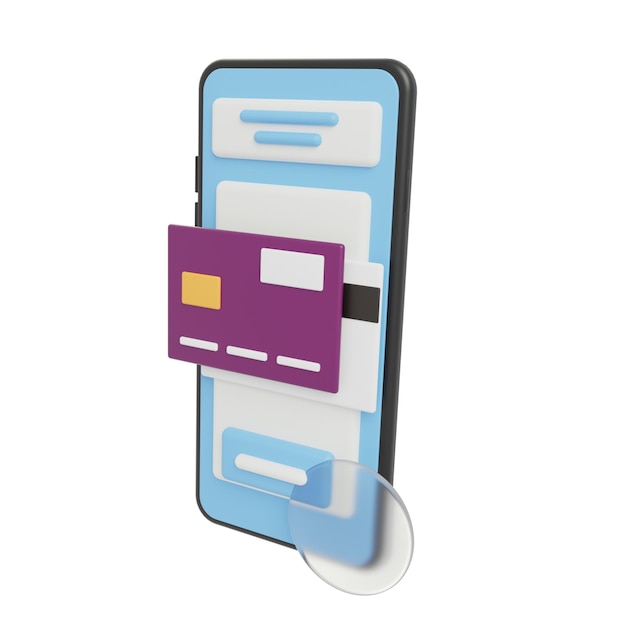 3D Mobile Payment Illustration