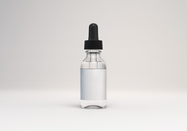 3d mock up render of oil bottle