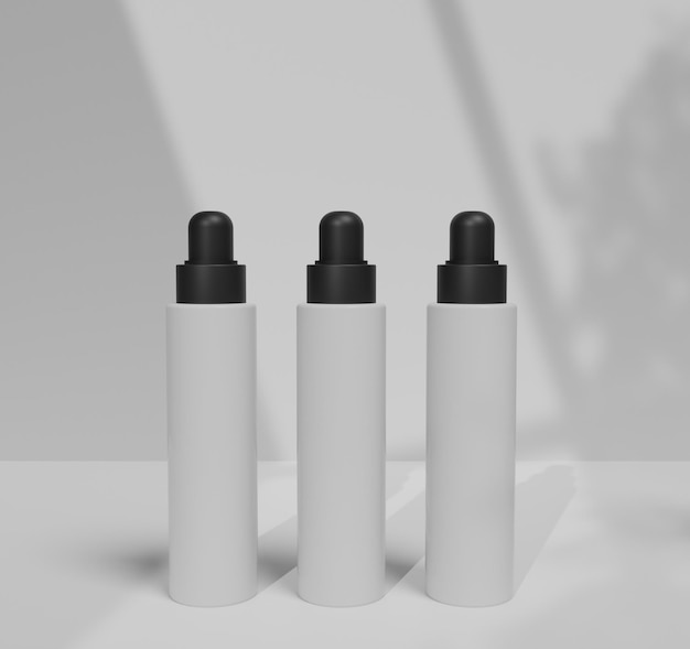 3D-макет косметического макияжа, бутылка с концепцией ухода за кожей