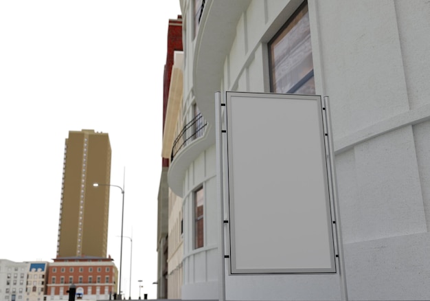 3D-mockup blanco billboard in het centrum van de stad