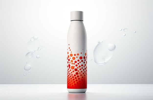 3d mockup of a drink orange dotted bottle