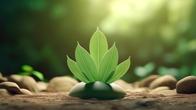 3d mockup leaf of tree and plant Ecology bio and natural products concept Close up view of leaves