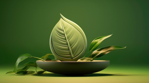 3d mockup leaf of tree and plant Ecology bio and natural products concept Close up view of leaves