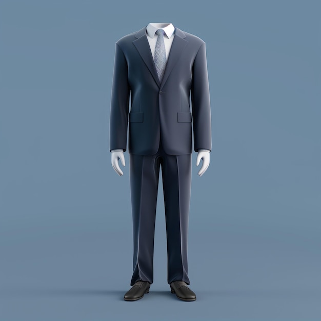 Photo a 3d mockup suit with a white shirt and a tie on it