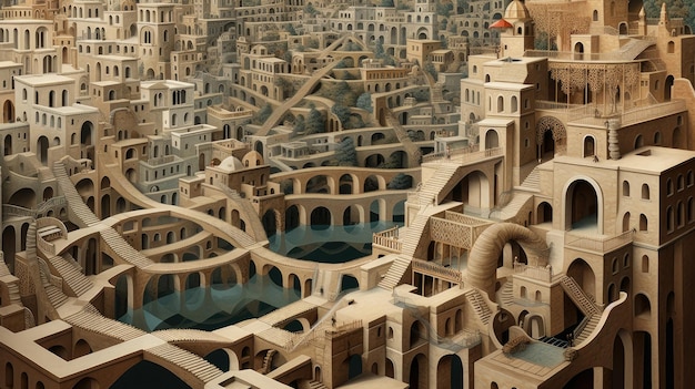 a 3d model of an ancient city.