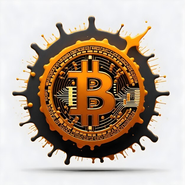 Foto 3d-model bitcoin crypotocurrency icoon illustratie