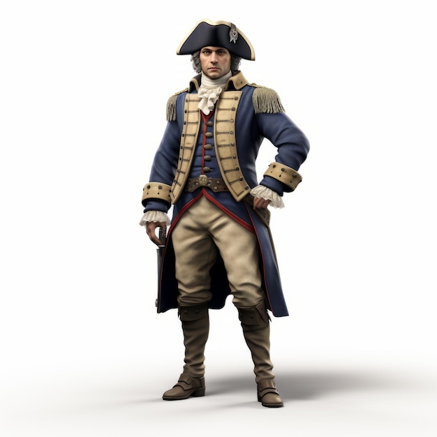 3d Model Of Colonial Figure In Xbox 360 Graphics