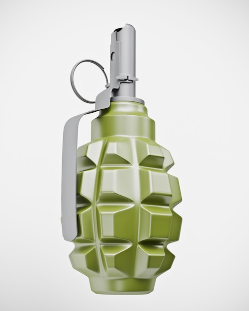 3d model of combat grenade isolated on white background