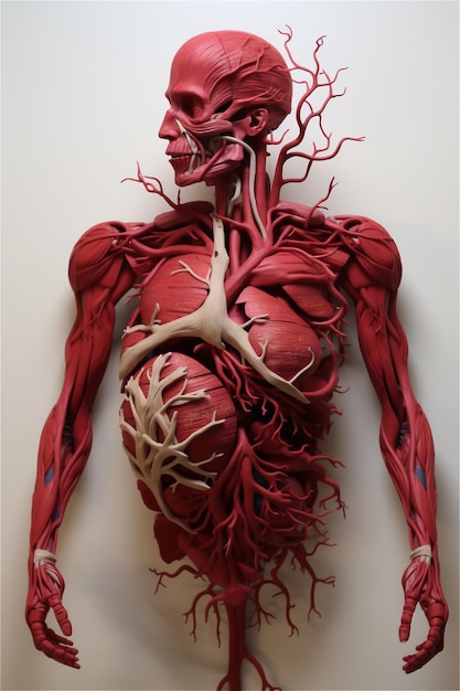 Foto concetto di modello 3d del sistema cardiovascolare