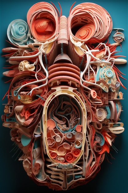 Foto concetto di modello 3d del sistema digestivo