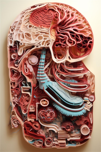 Photo 3d model concept of digestive system