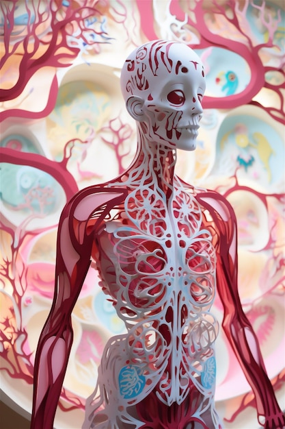 3D model concept of endocrine system