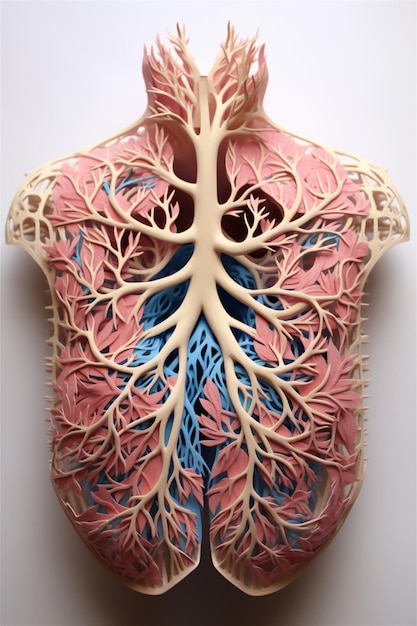 호흡기 시스템의 3D 모델 개념