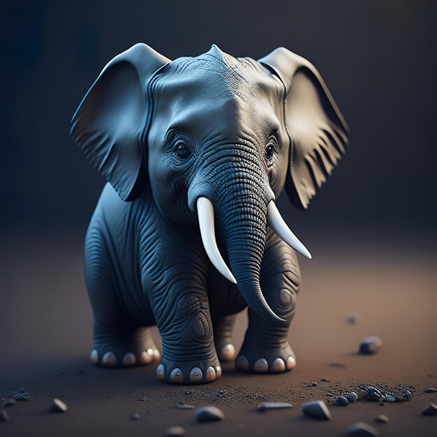 Elephant Short Tusks - 3D Model Animated - PixelBoom