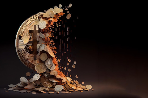 3d model falling rate of bitcoin cryptocurrency Generative AI