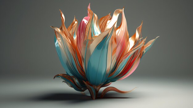 A 3d model of a flower with the word flower on it