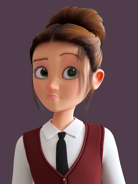 3d model girl young woman