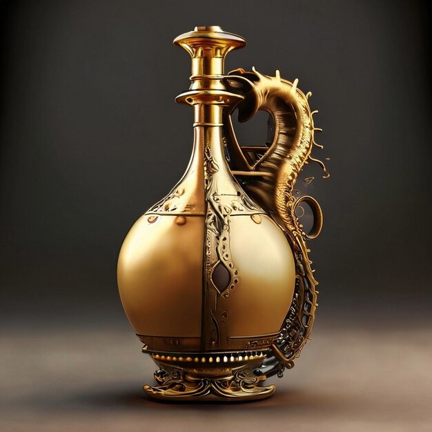 3D-модель золотой вазы с белым фоном