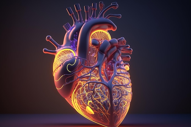 Premium Photo | A 3d model of a heart with the words heart on it