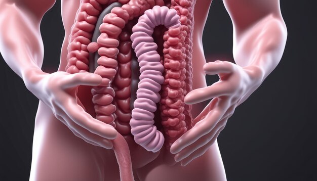 Photo a 3d model of a human colon