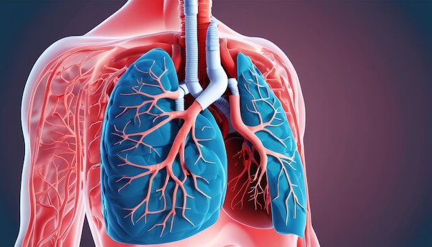 A 3D model of a human lung