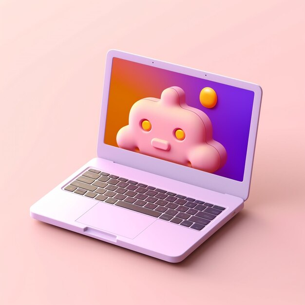 Photo 3d model laptop