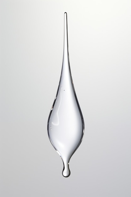 a 3D model of a minimalist water droplet with a subtle shadow