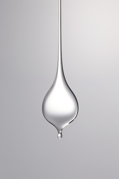 a 3D model of a minimalist water droplet with a subtle shadow