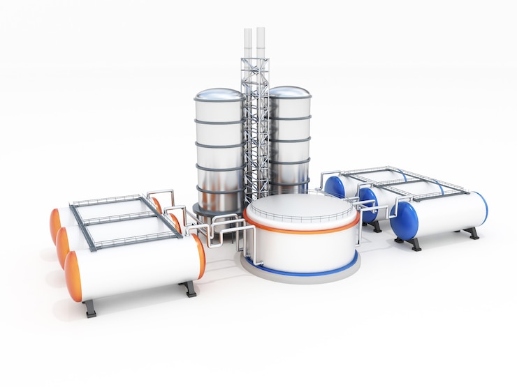 Photo 3d model of oil factory