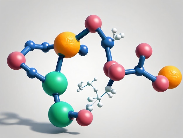 A 3D Model Of An Orange And Blue Substance