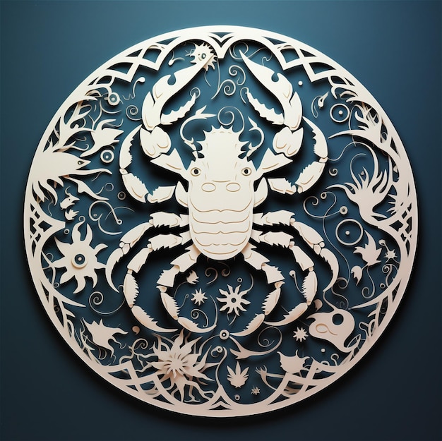 3D model paper concept of Cancer zodiac