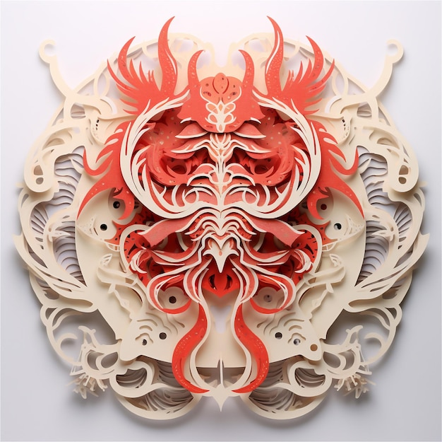 3D модель бумажной концепции зодиака Рак