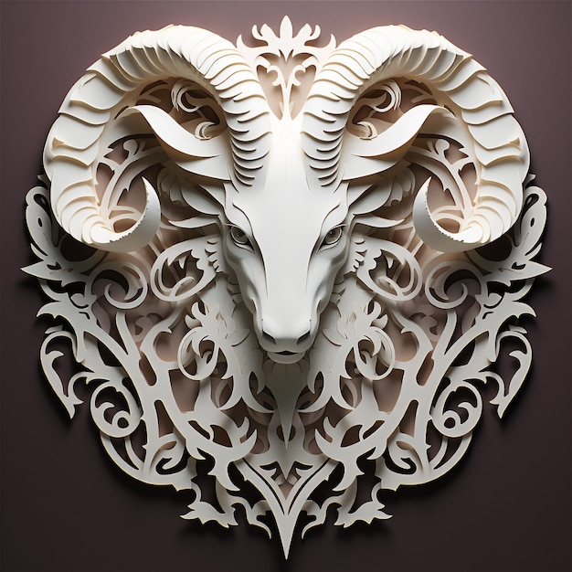 3D model paper concept of Capricorn zodiac