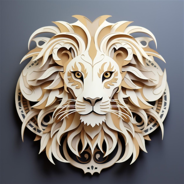 3D model paper concept of Leo zodiac