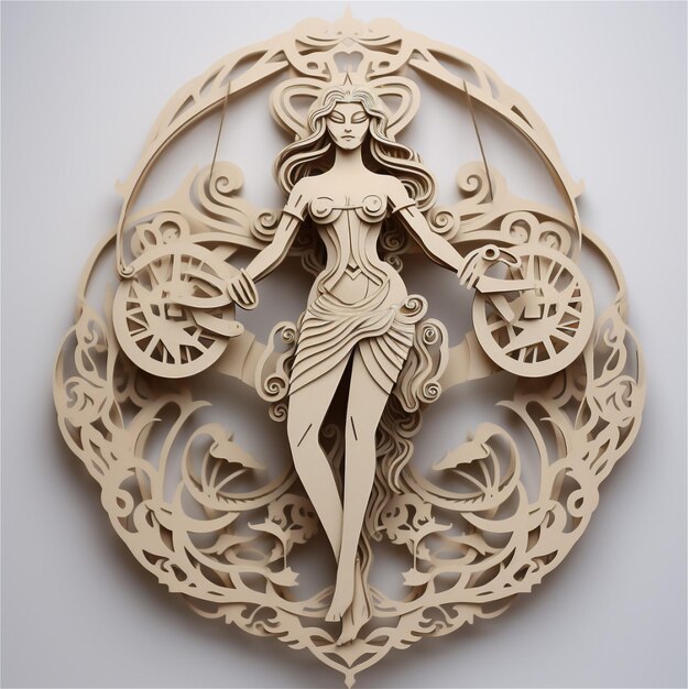 3D model paper concept of Libra zodiac