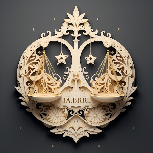 3D model paper concept of Libra zodiac