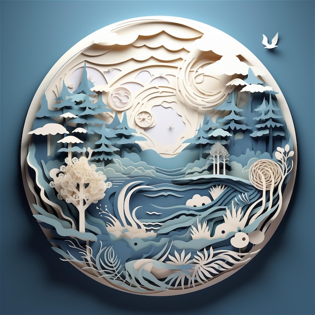 3D model paper concept of planet Earth